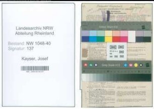 Entnazifizierung Josef Kayser , geb. 27.07.1903 (Angestellter)