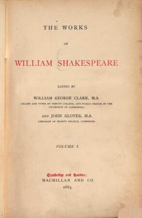 The works of William Shakespeare : in nine volumes, I
