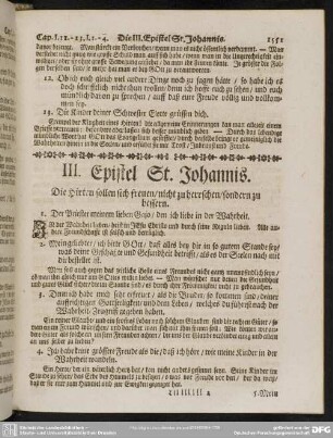 III. Epistel St. Johannis