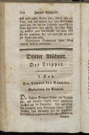 Dritter Abschnitt. Der Tripper.