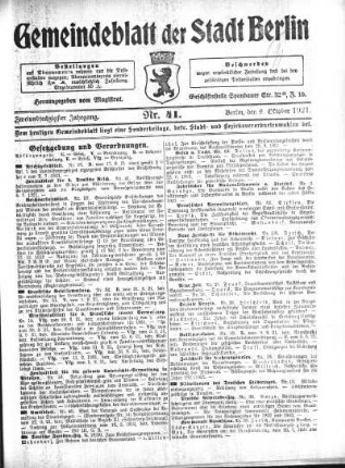 1921,41: Nr. 41, 9. Oktober 1921