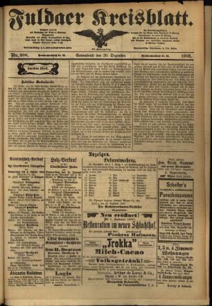 Zweite Ausgabe vom Samstag, den 30. Dezember 1905.