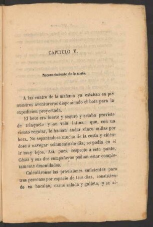 Capítulo V. - Reconocimiento de la costa.
