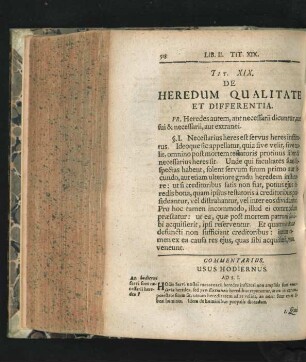 Tit. XIX. De Heredum Qualitate Et Differentia.