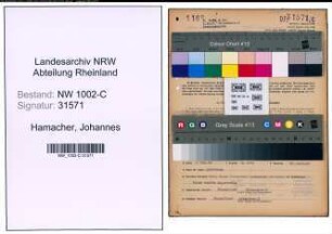 Entnazifizierung Johannes Hamacher, geb. 11.01.1886 (Prokurist)
