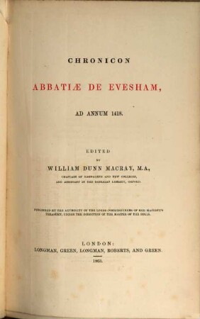 Chronicon Abbatiae de Evesham ad annum 1418