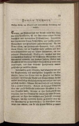 Zweyter Abschnitt. Maeßige Groeße der Staaten und monarchische Verfassung der meißten