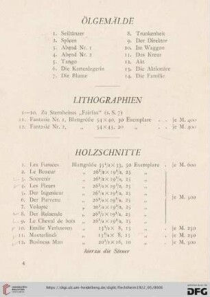 Ölgemälde (Nr.1-14)