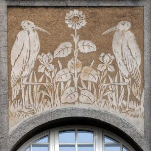 Heiligkreuz-Schule — Südflügel — Wandbild