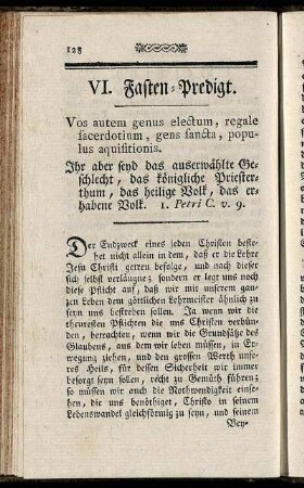 VI. Fasten-Predigt.