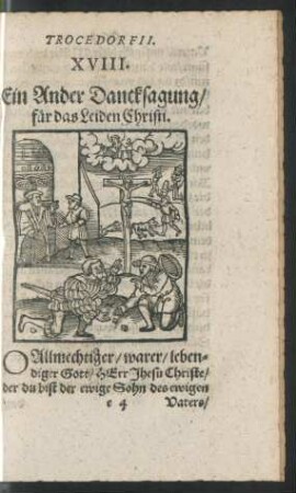 XVIII. Ein Ander Dancksagung/ für das Leiden Christi.