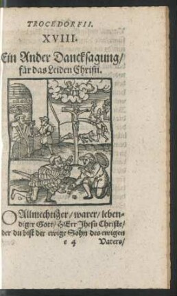 XVIII. Ein Ander Dancksagung/ für das Leiden Christi.