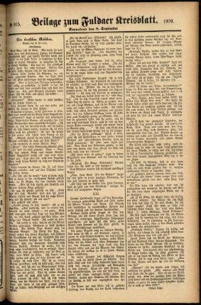 Zweite Ausgabe vom Samstag, den 08. September 1900.