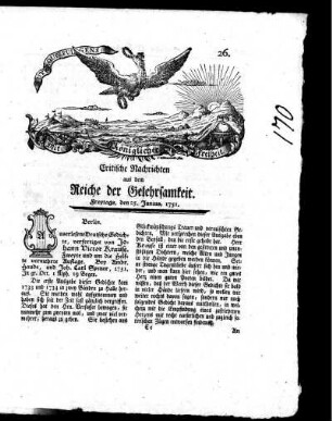 Junius, 1751. Sechs und zwanzigstes Stück
