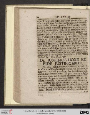 De justificatione et fide justificante
