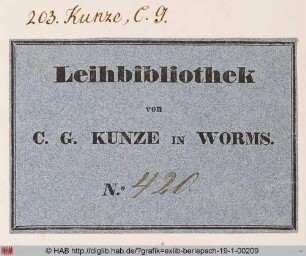 Exlibris des C. G. Kunze