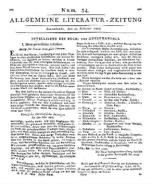 Intelligenz des Buch- und Kunsthandels
