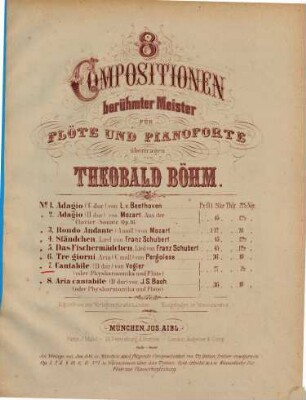 Compositionen berühmter Meister : für Flöte u. Pianoforte übertr., 7. Cantabile
