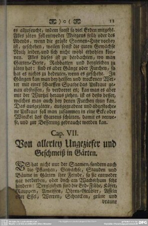 Cap. VII. Von allerley Ungeziefer und Geschmeiß in Gärten