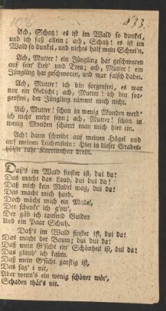Daß's im Wald finster ist, dui da! Das macht das Laub, dui dui da!