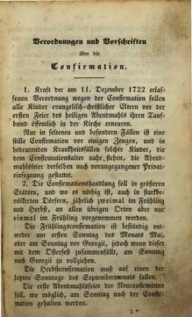 Evangelischer Unterricht, wie die Confirmation, das ist die Taufbundeserneuerung mit der christlichen Jugend vor dem Genuss des heiligen Abendmahls in den gesamten evangelischen Kirchen des Königreichs Württemberg soll vorgenommen werden : Nebst einem Anhand neuer Gebete