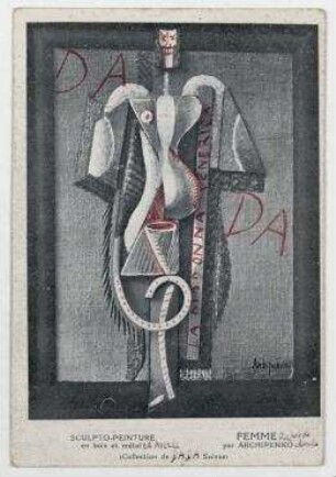 Postkarte von Theo van Doesburg an Raoul Hausmann. Leiden