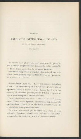 Primera exposición internacional de arte en la República Argentina - (Continuación)