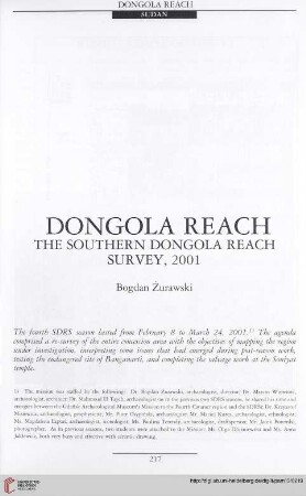 13: Dongola Reach : the Southern Dongola Reach Survey, 2001