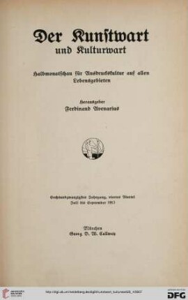 26,4: Kunstwart und Kulturwart