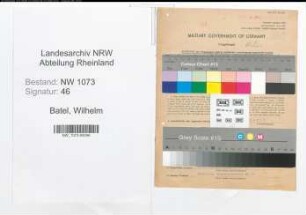 Entnazifizierung Wilhelm Batel , geb. 17.09.1891 (Ingenieur)