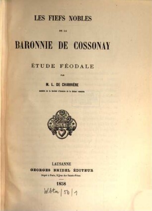 Mémoires et documents. 15. 1858