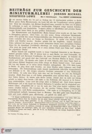 7: Beiträge zur Geschichte der Miniaturmalerei, [2] : Johann Michael Siegfried Lowe