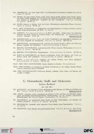 G. Orientalische Stoffe und Stickereien (Nr. 930-987)