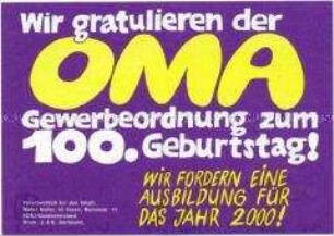 Handzettel der SDAJ mit der Forderung nach einer zeitgemäßen Berufsausbildung