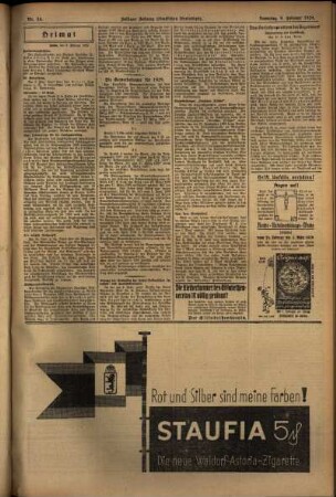 Zweite Ausgabe vom Samstag, den 09. Februar 1929.