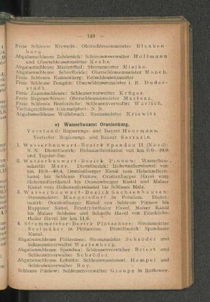 e) Wasserbauamt Oranienburg.