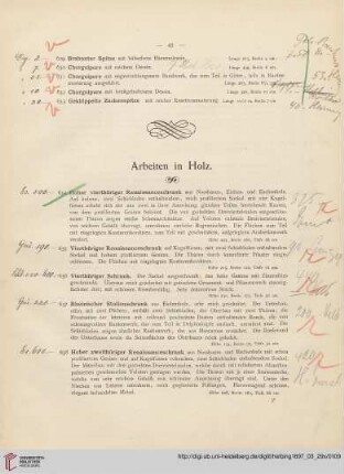 Arbeiten in Holz (Nr. 634-863)