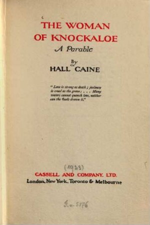 The woman of Knockaloe : A parable