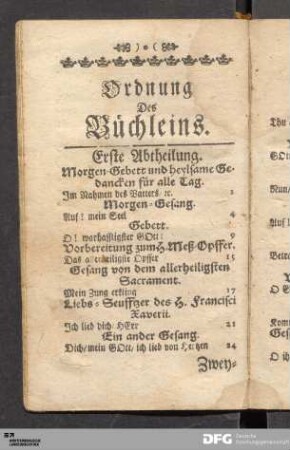Ordnung des Büchleins
