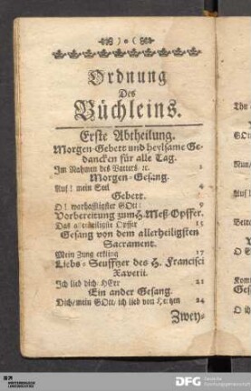Ordnung des Büchleins