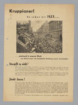 "Kruppianer! So saßen wir 1923 ..."