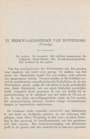 XI. Merkwaardigheden van Buitenzorg (Vervolg)