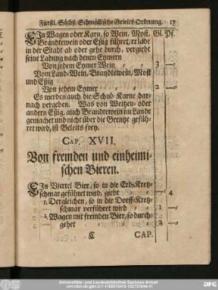 Cap. XVII. Von fremden und einheimischen Bieren.