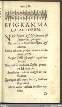 Epigramma Ad Autorem