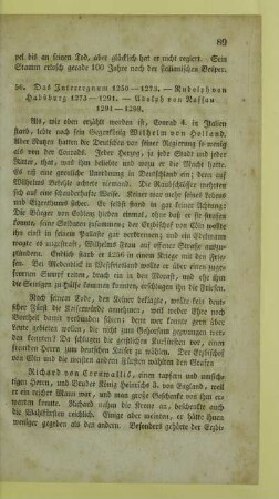 56. Das Interregnum 1250 - 1273. - Rudolph von Habsburg 1273 - 1291. - Adolph von Nassau 1291 - 1298