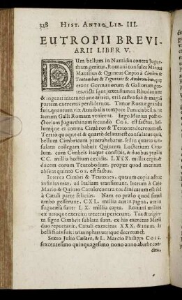 Eutropii Breviarii Liber V.