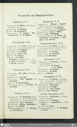Vorstände der Bezirksvereine.