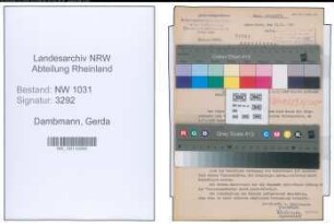 Entnazifizierung Gerda Dambmann , geb. 15.04.1910 ()