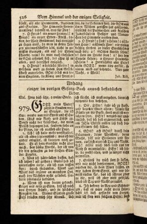 526-528, Anhang einiger im vorigen Gesang-Buch annoch befindlichen Lieder.