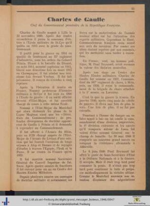 Charles de Gaulle. Chef du Gouvernement provisoire de la République Française.